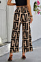 Geometric Color Block A Line Wide Leg Loose Pants