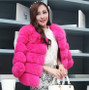 Women's Cropped Long Sleeve Fur Faux Fur Coat