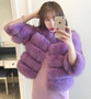 Women's Cropped Long Sleeve Fur Faux Fur Coat