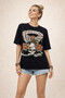 Born To Be Free Skull Graphic Cotton Boxy Top