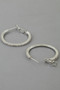 Rhinestone Lined Hoop Earrings