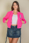 Ezwear Letter Patched Crop Varsity Jacket