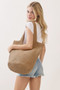 Round Bottom Handmade Strap Woven Straw Tote Bag