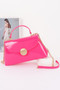 Patent Faux Leather Top Handle Bag