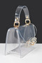Transparent Rhinestone Bow Top Handle Bag