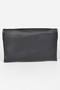 Metallic Faux Leather Metal Buckle Clutch