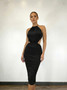 Bodycon Midi Dress, Gold Tone Is Visible At Neck​​