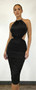 Bodycon Midi Dress, Gold Tone Is Visible At Neck​​