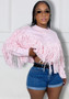 Plus Size Women Fringe Long Sleeve Sweater