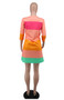 Women French Colorblock Dress