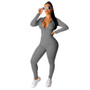 Autumn and winter women's casual sports hooded drawstring long-sleeved trouser suit two-piece set