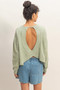 Cross Detail Open Back Long-Sleeve Top​​