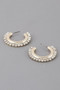 Rhinestone Lined Hoop Earrings