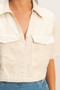 Collared V-Neck Top​​​​