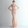 Plus Size Women Sequins Ruffles One Shoulder Evening Dress