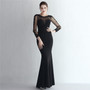 Plus SizeWomenElegant Lace Mesh Patchwork Fishtail SkirtEvening Dress