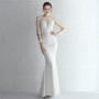 Plus SizeWomenElegant Lace Mesh Patchwork Fishtail SkirtEvening Dress