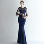 Plus SizeWomenElegant Lace Mesh Patchwork Fishtail SkirtEvening Dress