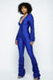 Yoga Shoulder Padded Ruched Stacked Jumpsuit​