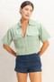 Collared V-Neck Top​​