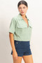 Collared V-Neck Top​​