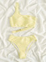 Women Irregular Cutout One Shoulder Two Pieces Swimwear bikini