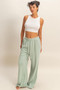 Acid Wash French Terry Wide-Leg Pants​​​