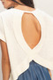 Acid Washed Cross Detail Open Back Top​