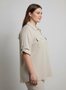 Zip Front Utility Pocket Tunic Blouse​