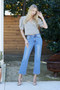 Mid Rise Crop Slim Bootcut With Stretch