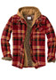 Men'S Plaid Jacket Long Sleeve Print Coat Cotton Padded Jacket