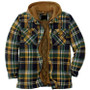 Men'S Plaid Jacket Long Sleeve Print Coat Cotton Padded Jacket