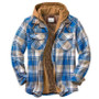 Men'S Plaid Jacket Long Sleeve Print Coat Cotton Padded Jacket