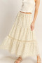 Tiered Lace Trim Skirt​