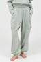 Ruffle Waist Burnout Jogger Pants