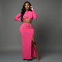 High Slit Side Maxi Skirt Set