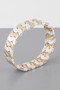 Two Toned Curb Chain Cuff Bracelet