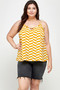 Plus Size Geometric Top With Double Spaghetti Strap