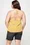 Plus Size Geometric Top With Double Spaghetti Strap