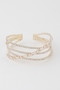 Multi Crystal Laced Cuff Bracelet