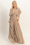 Collared Wrap Top & Wide-Leg Pants Set​​​