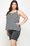 Plus Size Geometric Top With Double Spaghetti Strap​