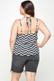 Plus Size Geometric Top With Double Spaghetti Strap​