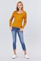 Long Sleeve W/Strappy Detail Round Neck Rib Sweater Top​​​