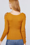Long Sleeve W/Strappy Detail Round Neck Rib Sweater Top​​​