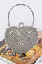 Rhinestone Heart Shape Party Clutch