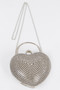 Rhinestone Heart Shape Party Clutch