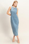 Sleeveless Denim Midi Dress​