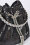 Sequins Bucket Bag W/Stone Handle
