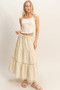 Tiered Lace Trim Skirt